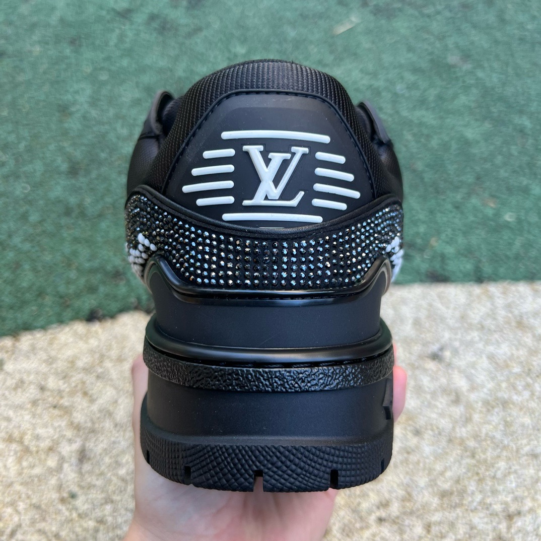 LV TRAINER MAXI Full of diamonds black - CCSHOES