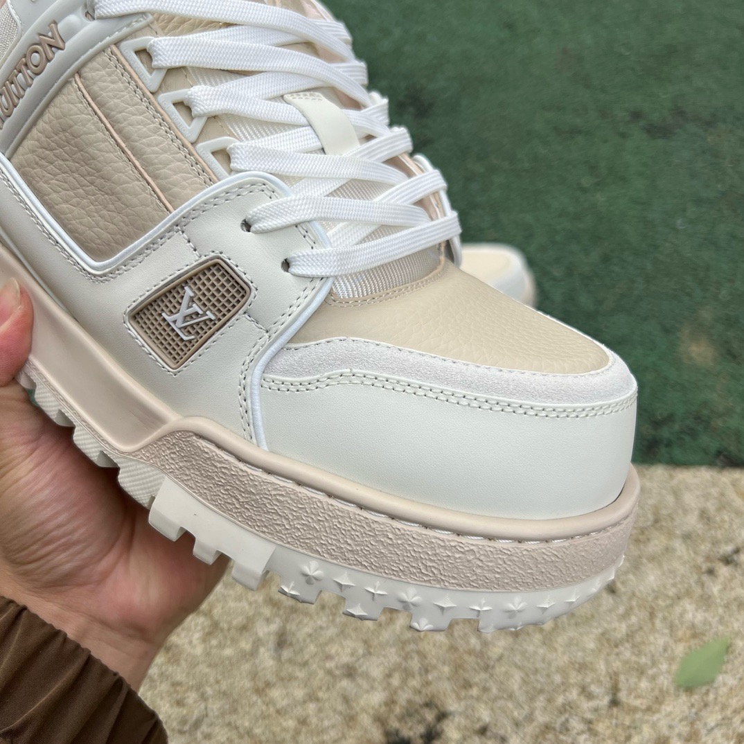 LV TRAINER MAXI Off-white brown - CCSHOES
