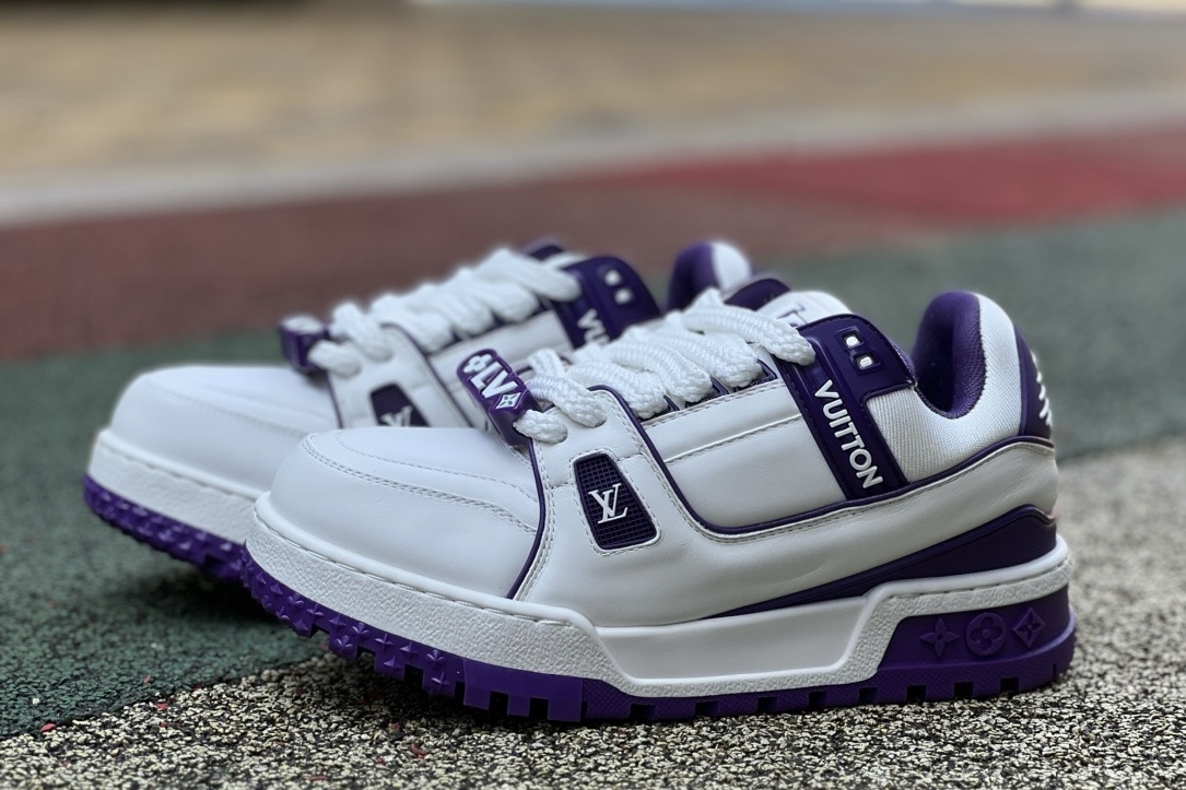 LV TRAINER MAXI White-purple - CCSHOES