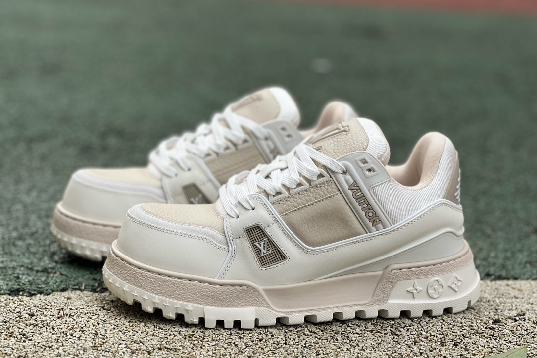 LV TRAINER MAXI Off-white brown - CCSHOES