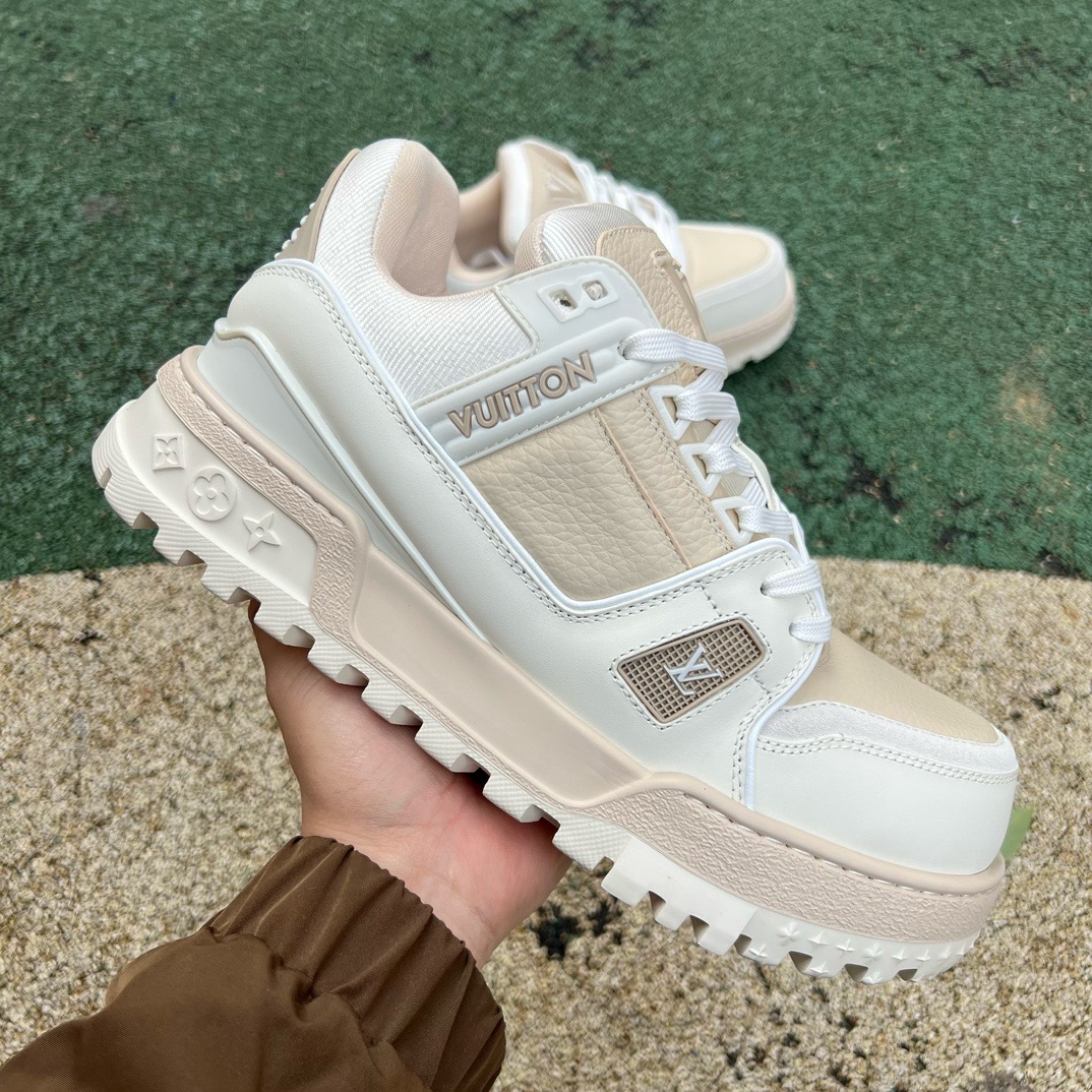 LV TRAINER MAXI Off-white brown - CCSHOES