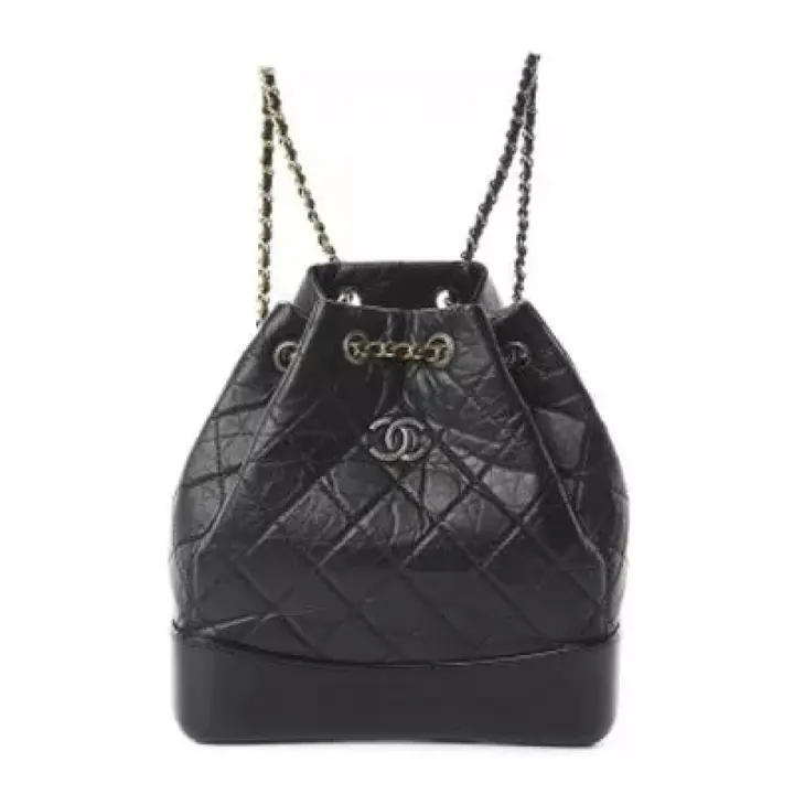 CHANEL Aged Calfskin Quilted Small Gabrielle Backpack Black 1