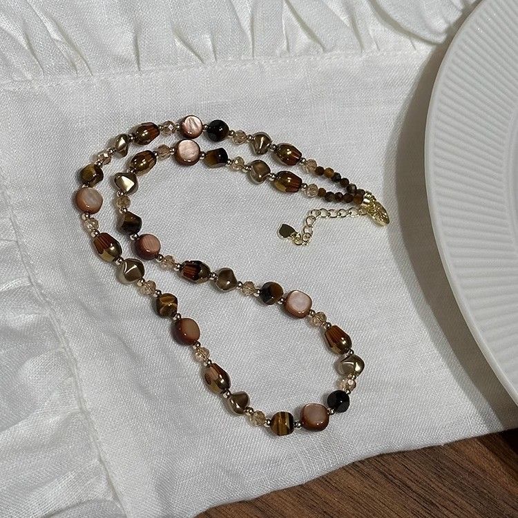 Stone tiger's eye stone curry pearl strand