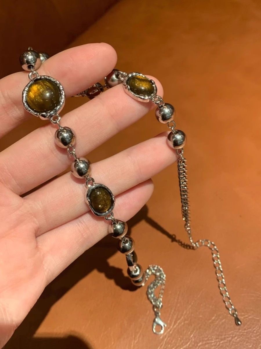Amber Cat's Eye Stone Chain