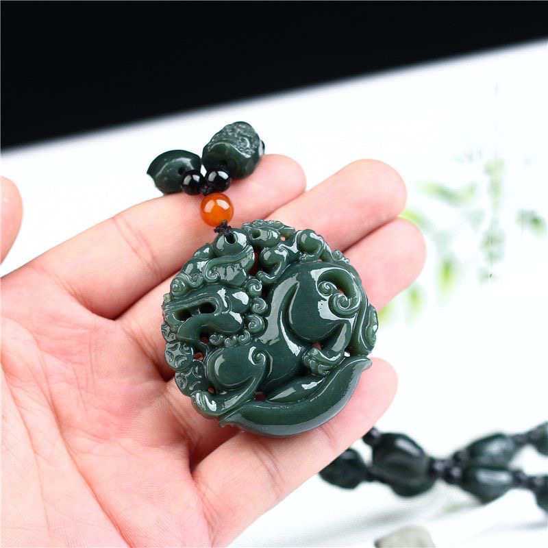 Natural Xinjiang Hetian Jade Fortune Pendant