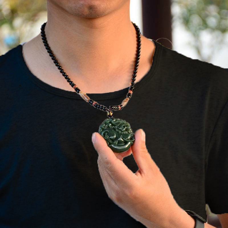 Natural Xinjiang Hetian Jade Fortune Pendant