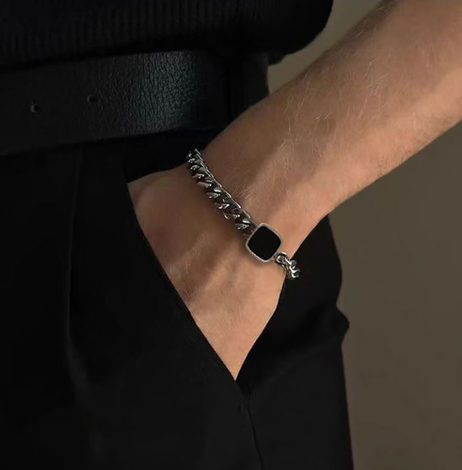 Men's Black Square Bracelet
