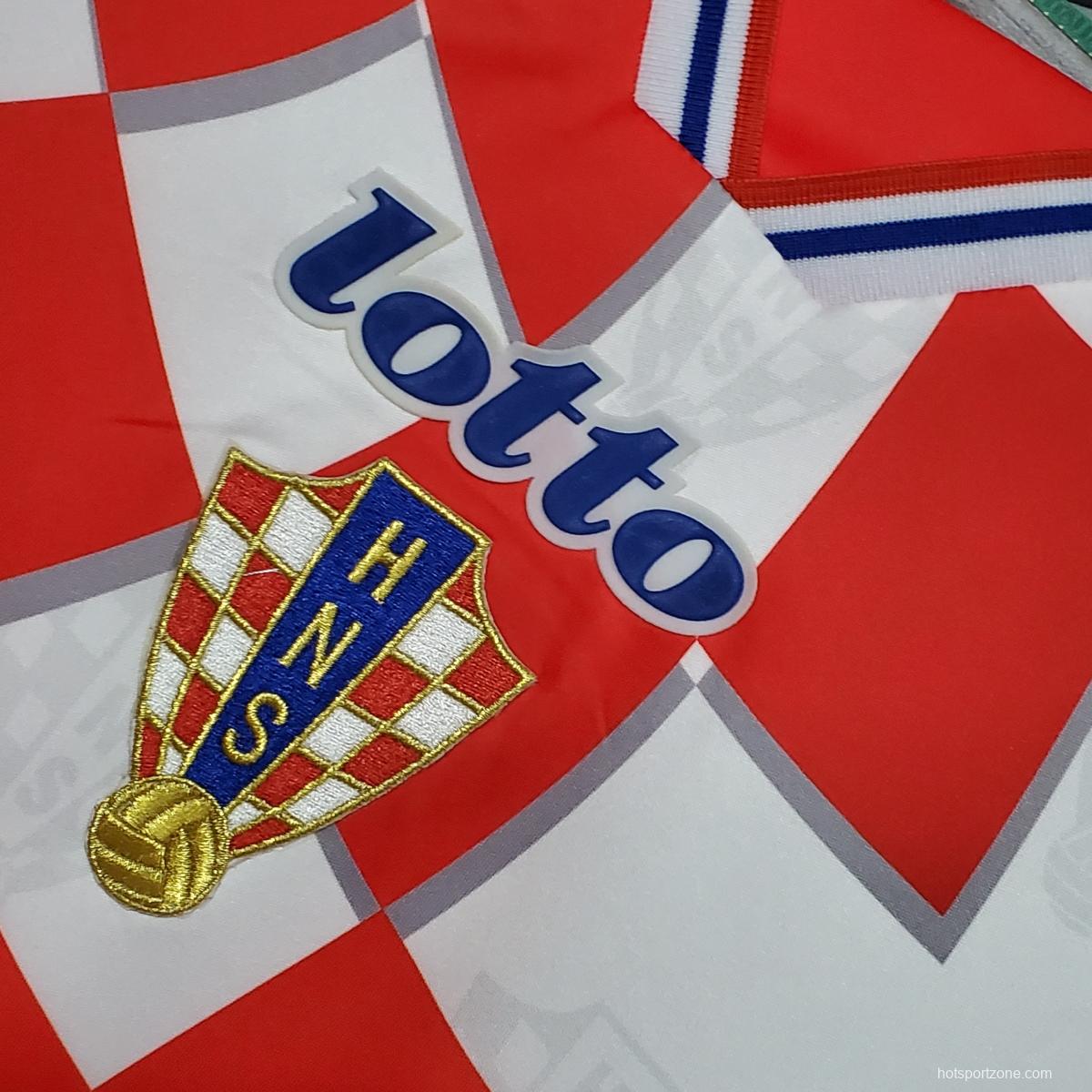 1998 Retro FIFA World Cup Croatia Home Soccer Shirt - tingfengxie