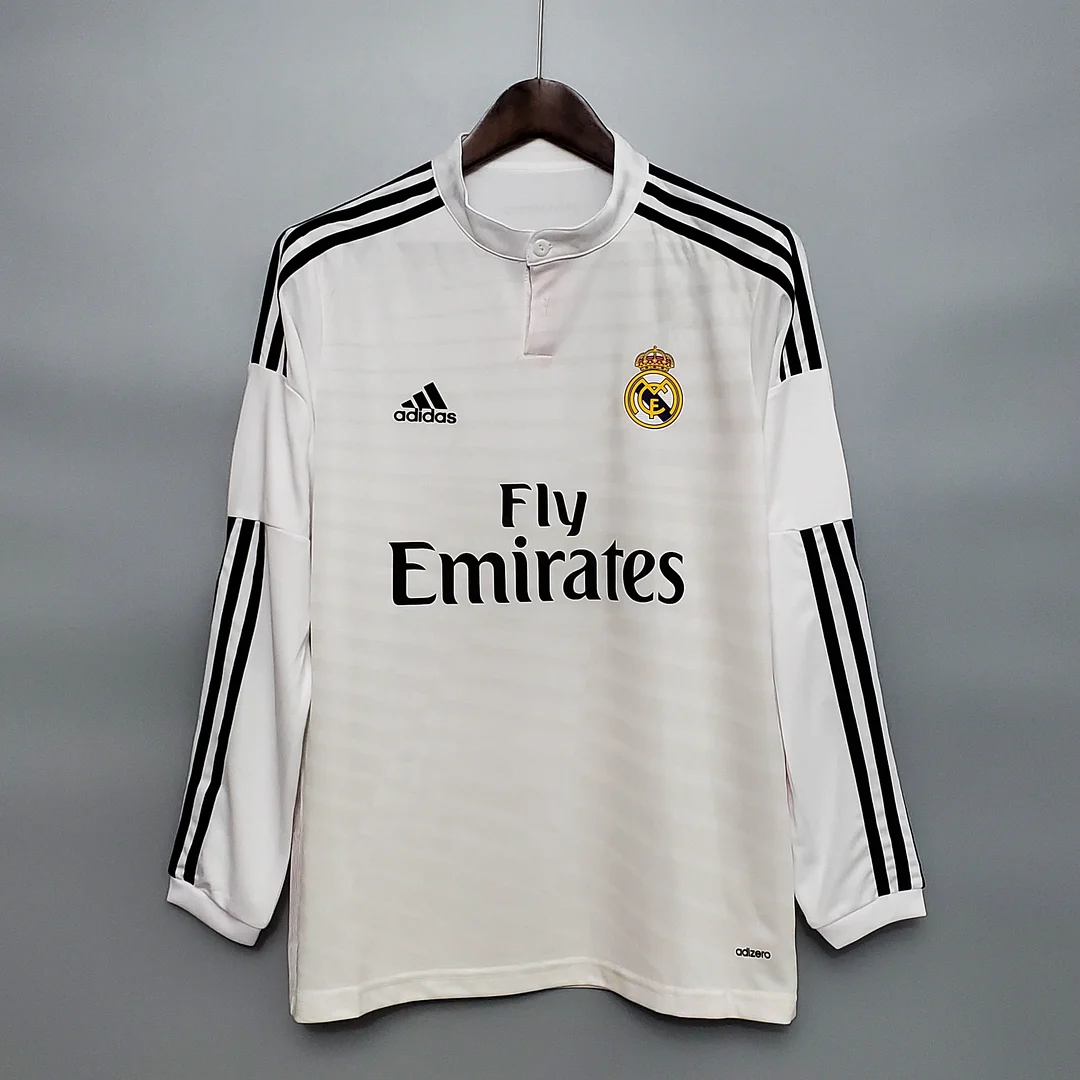 2014-2015 Retro Long Sleeve Real Madrid Home Football Shirt 1:1 Thai Quality - tingfengxie