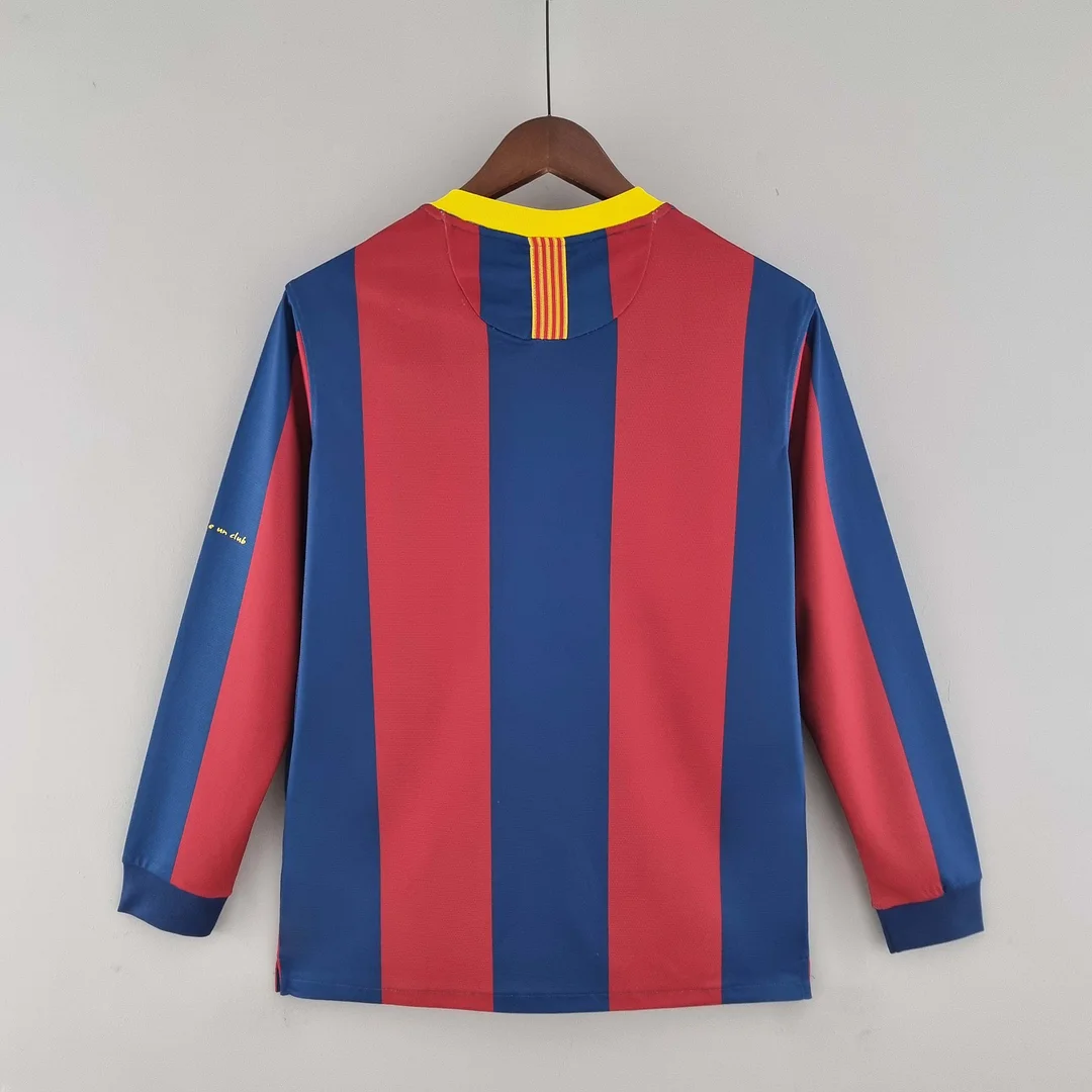 2010-2011 Retro Long Sleeve Barcelona Home Football Shirt 1:1 Thai Quality - tingfengxie