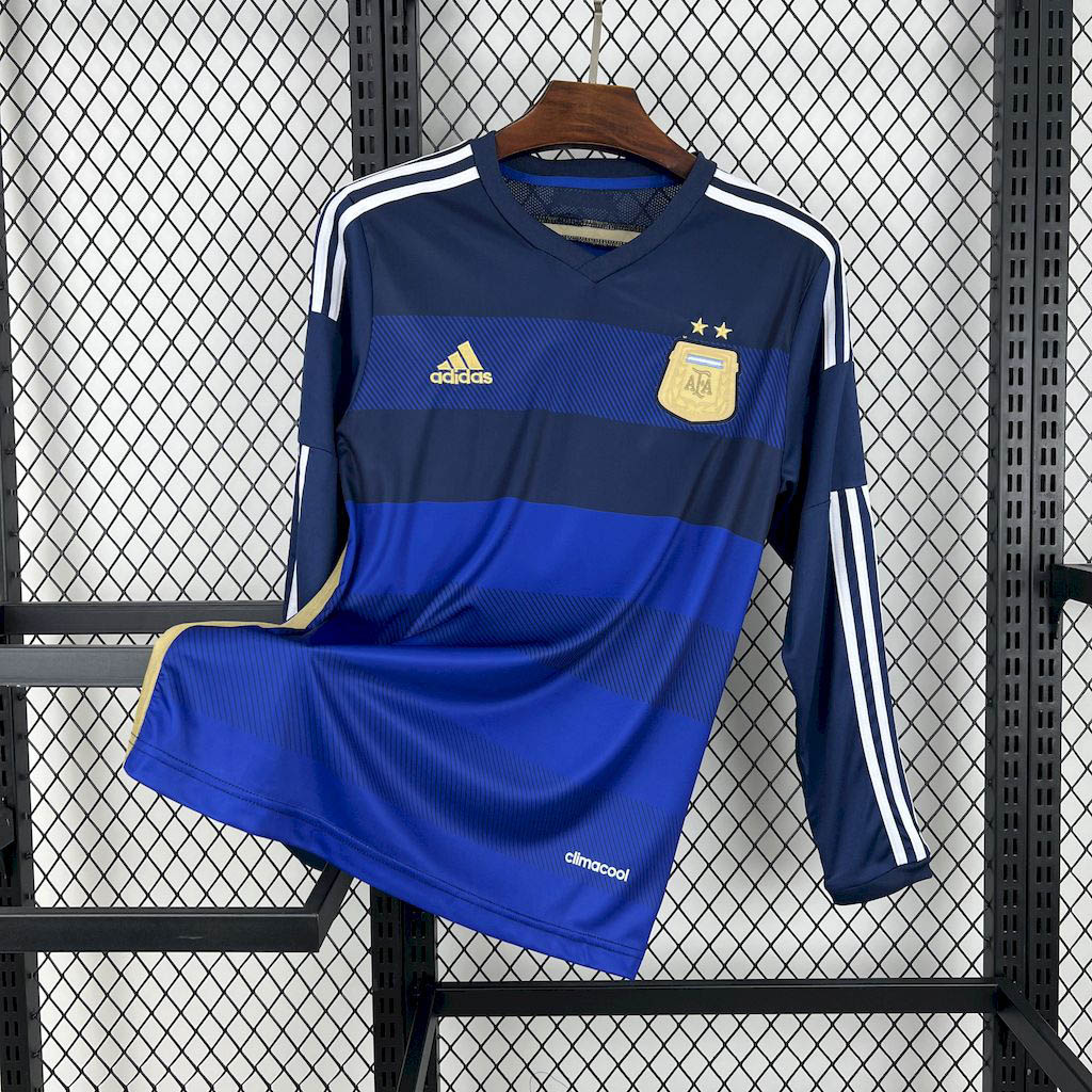 2014 Retro Long Sleeve Argentina Away Football Shirt 1:1 Thai Quality - tingfengxie
