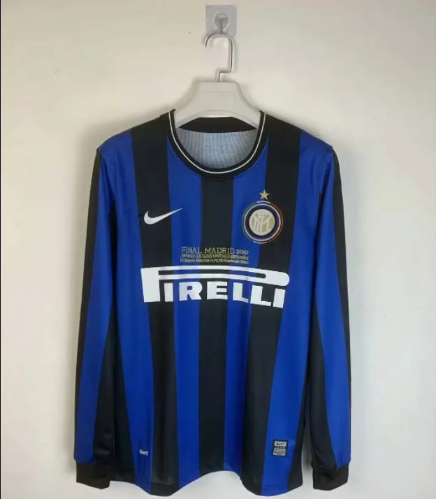2009/2010 Retro Long Sleeve Internazionale Milan Home Football Jersey 1:1 Thai Quality - tingfengxie