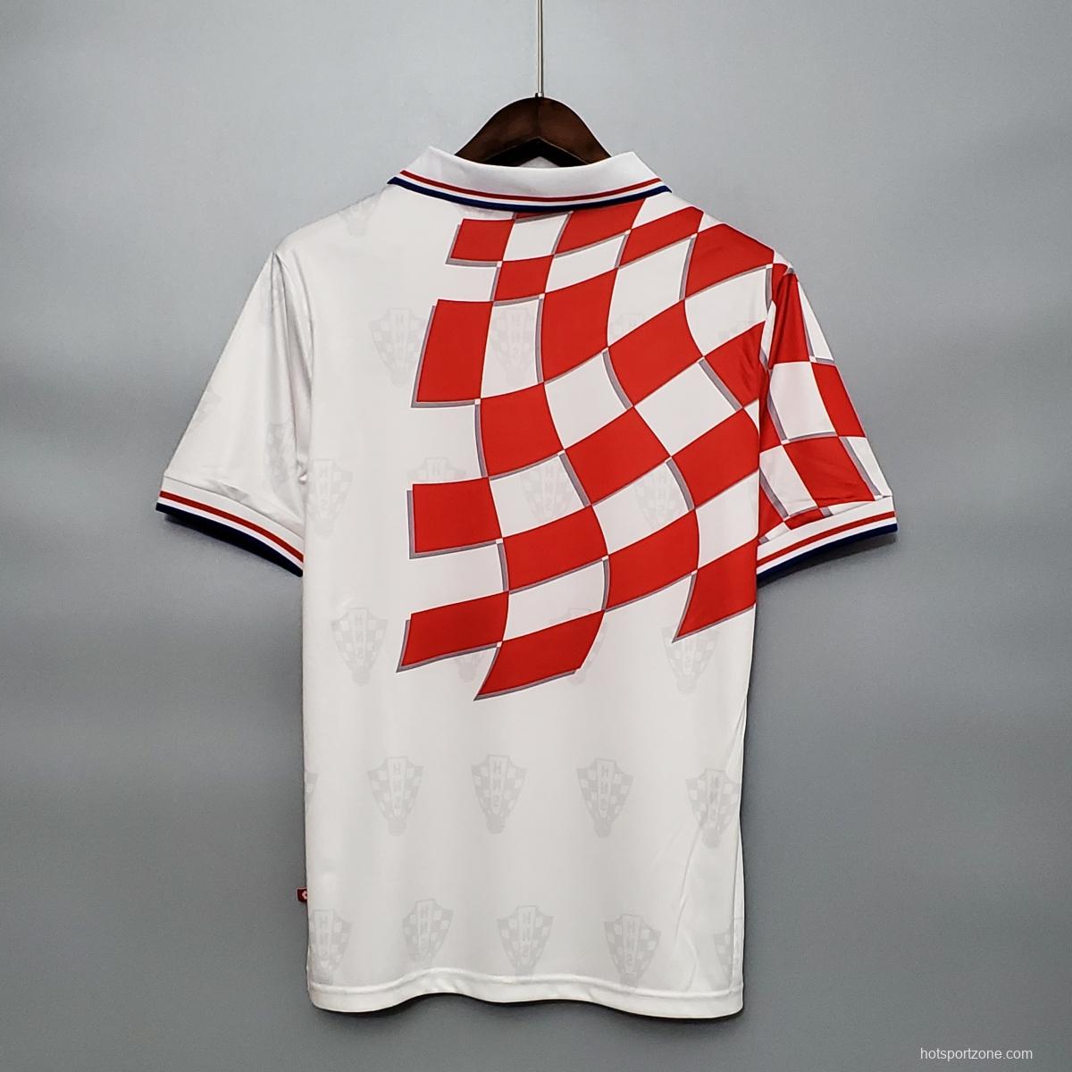 1998 Retro FIFA World Cup Croatia Home Soccer Shirt - tingfengxie