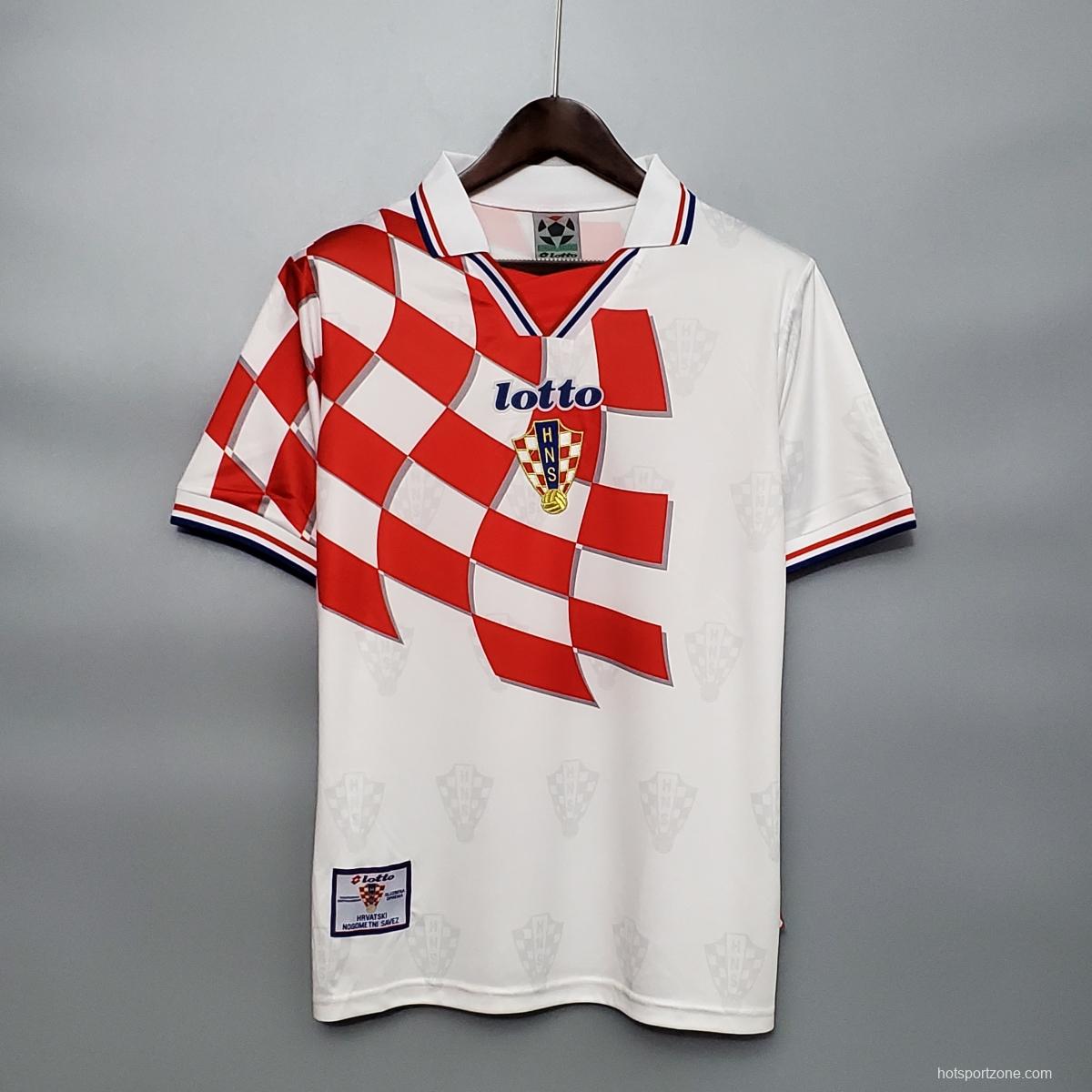1998 Retro FIFA World Cup Croatia Home Soccer Shirt - tingfengxie