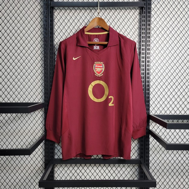 2005/2006 Retro Long Sleeve Arsenal Home Football Shirt 1:1 Thai Quality - tingfengxie