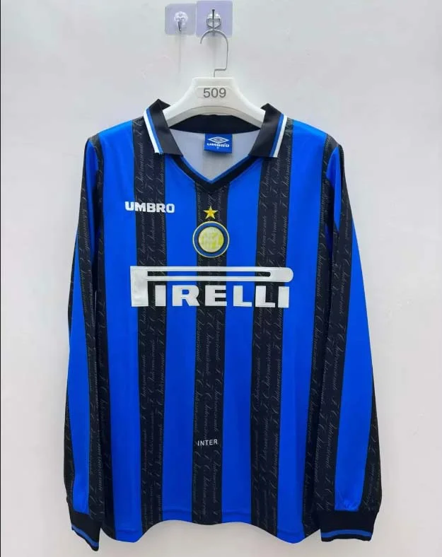 1997/1998 Retro Long Sleeve Internazionale Milan Home Football Jersey 1:1 Thai Quality - tingfengxie