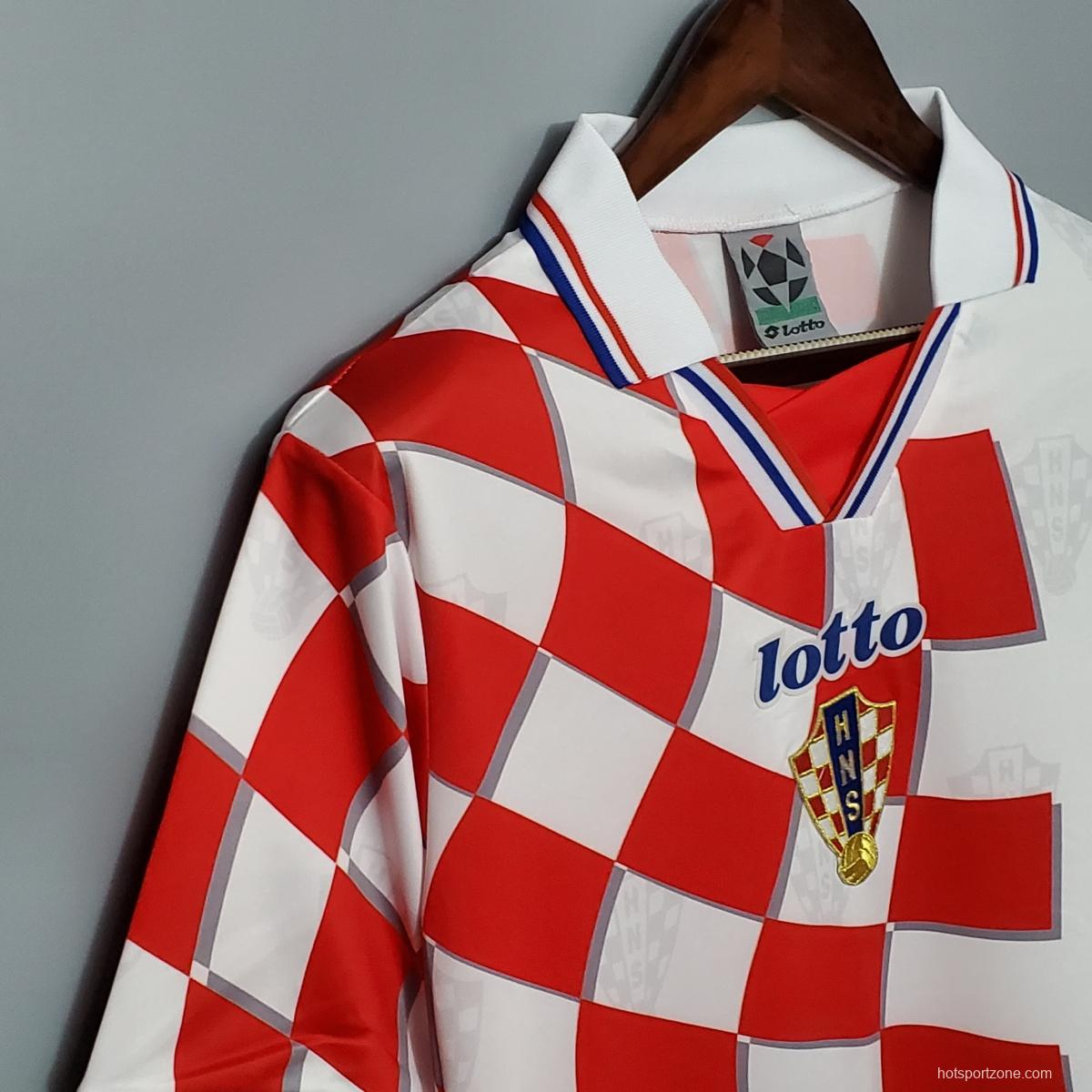 1998 Retro FIFA World Cup Croatia Home Soccer Shirt - tingfengxie