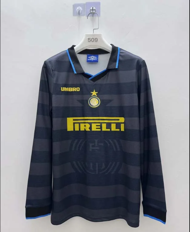 1997/1998 Long Sleeve Retro Internazionale Milan Third Away Football Jersey 1:1 Thai Quality - tingfengxie