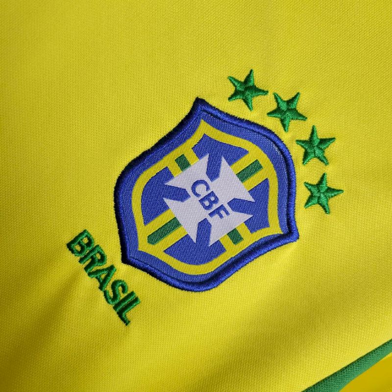 2002 Retro Kids Size Brazil Home Soccer Jersey - tingfengxie