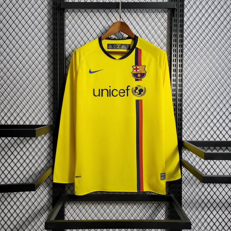 2008/2009 Retro Long Sleeves Barcelona Away Football Shirt 1:1 Thai Quality - tingfengxie