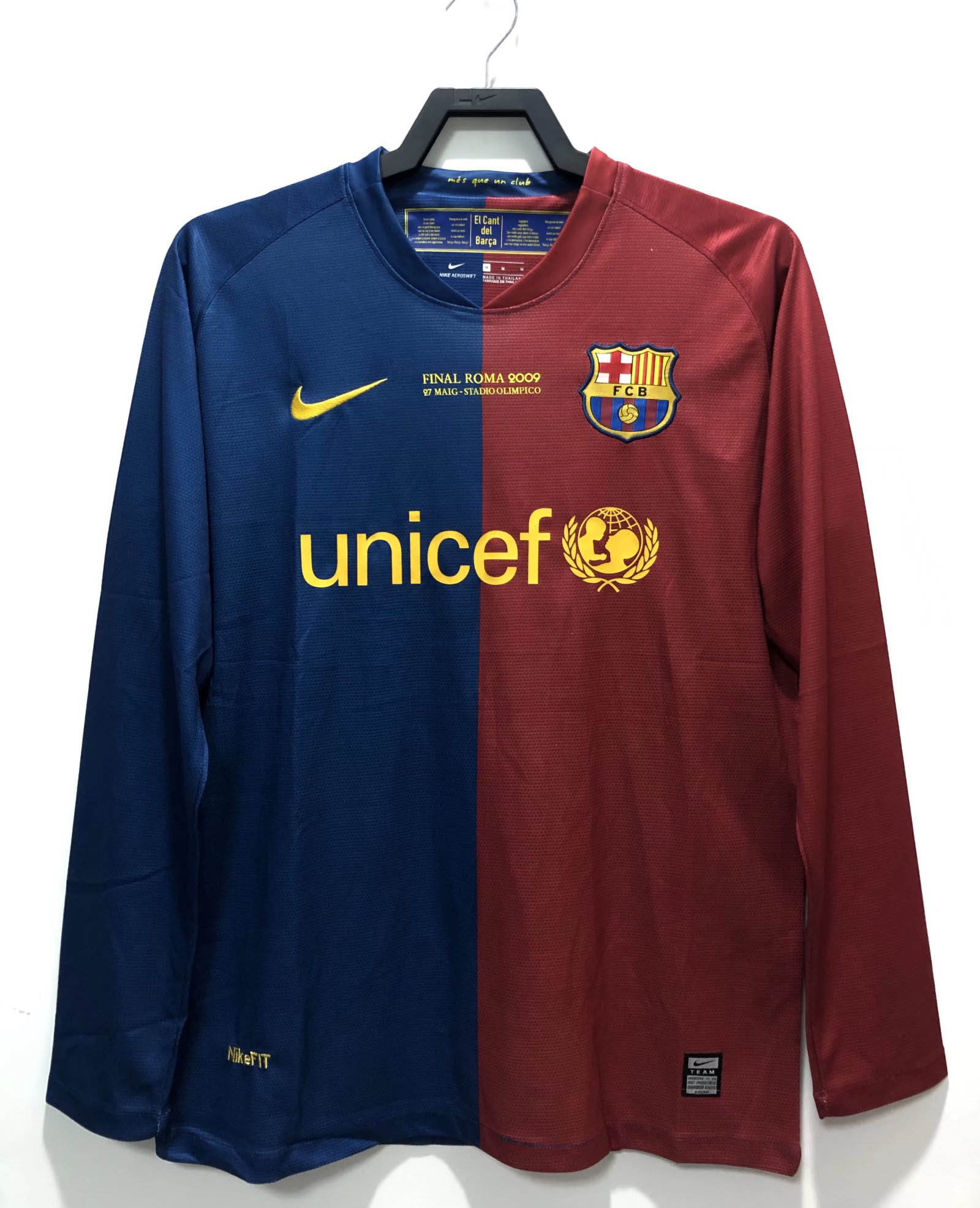 2008/2009 Retro Long Sleeve Barcelona Football Shirt Home Champions League 1:1 Thai Quality - tingfengxie