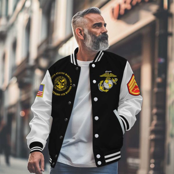 A Marine always a marine Black Varsity Jacket
