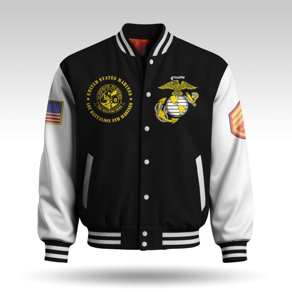 A Marine always a marine Black Varsity Jacket
