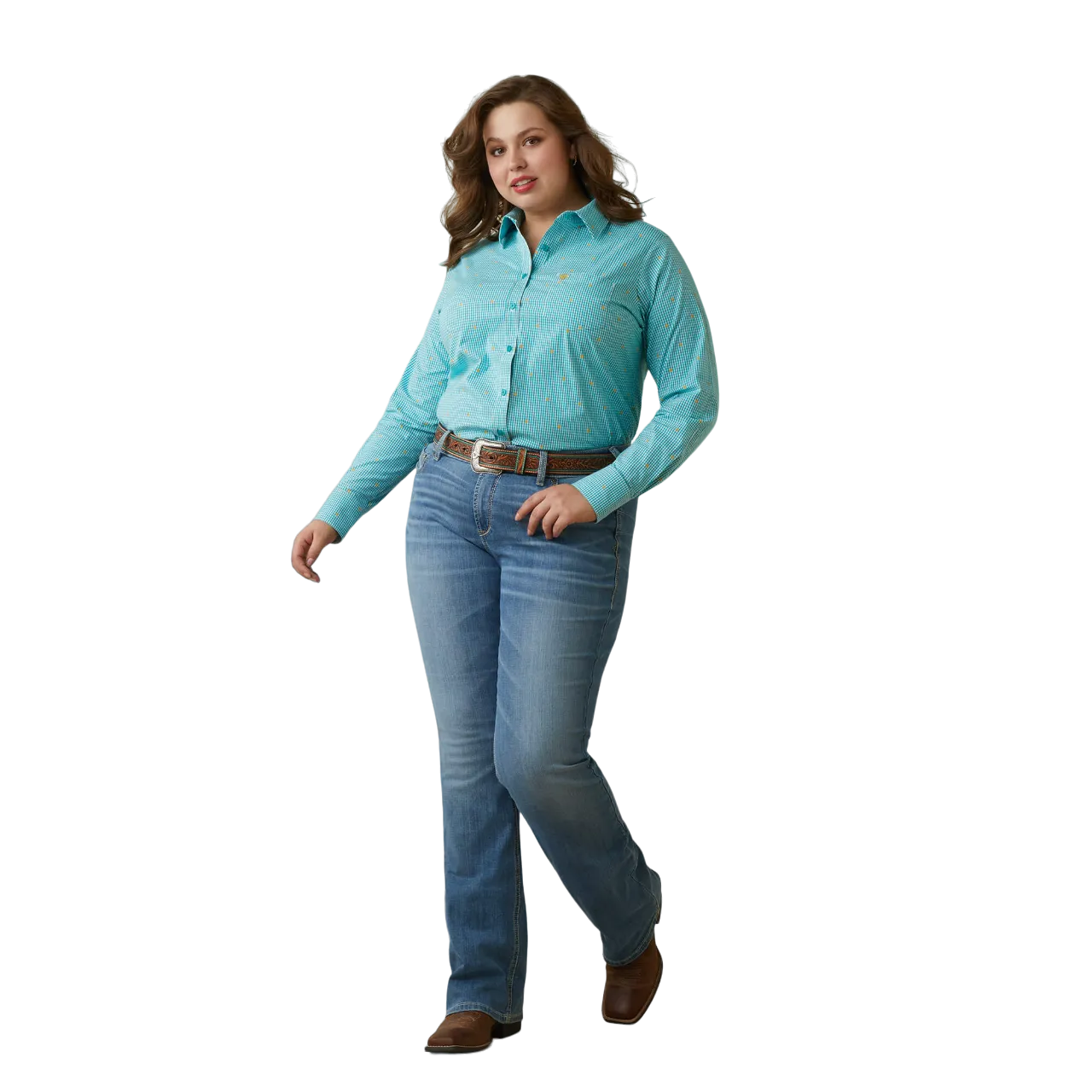 Arithtat Women's Susanna Check Kirby Stretch Shirt