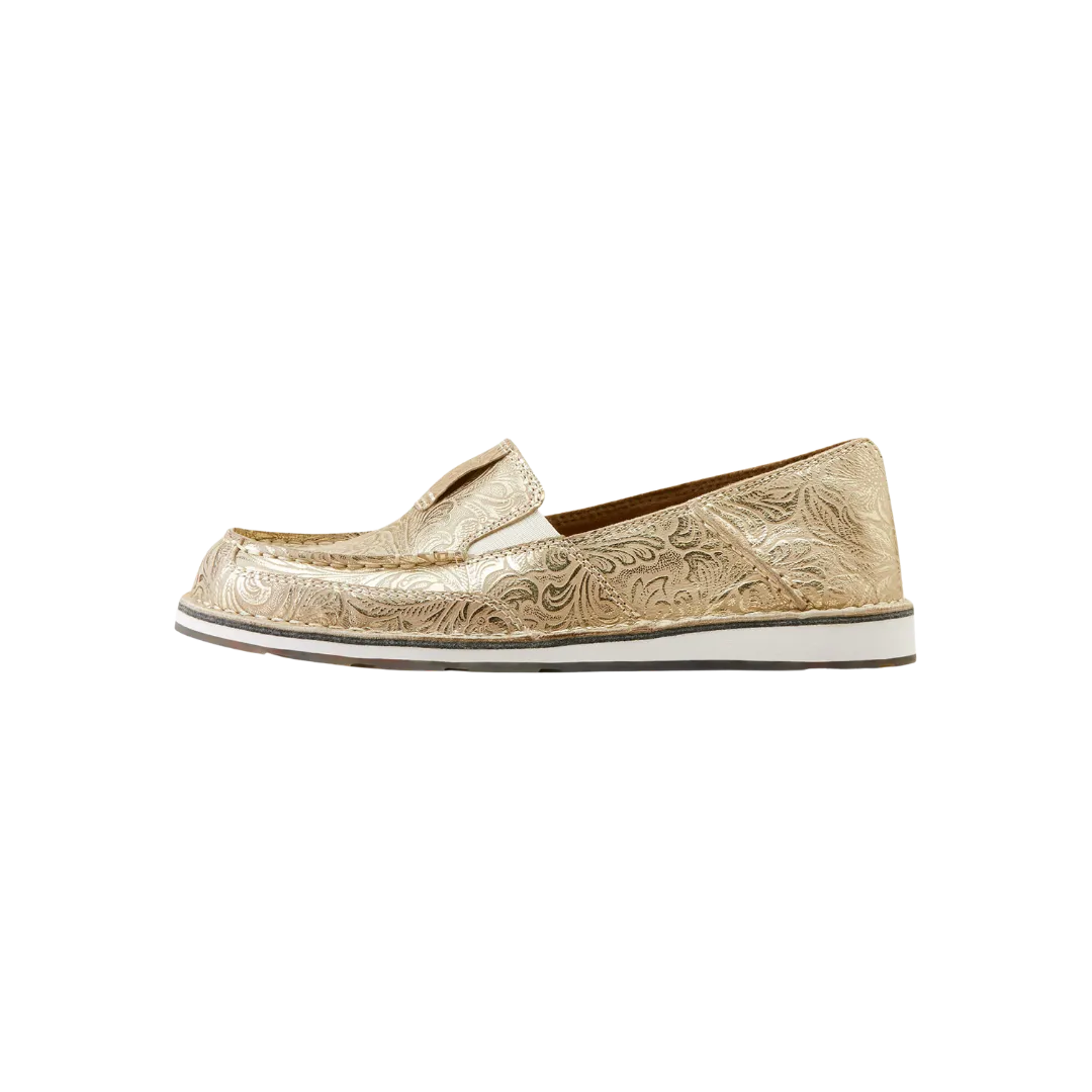 Arithtat Women's Cruiser Pearl Floral Emboss Shoes