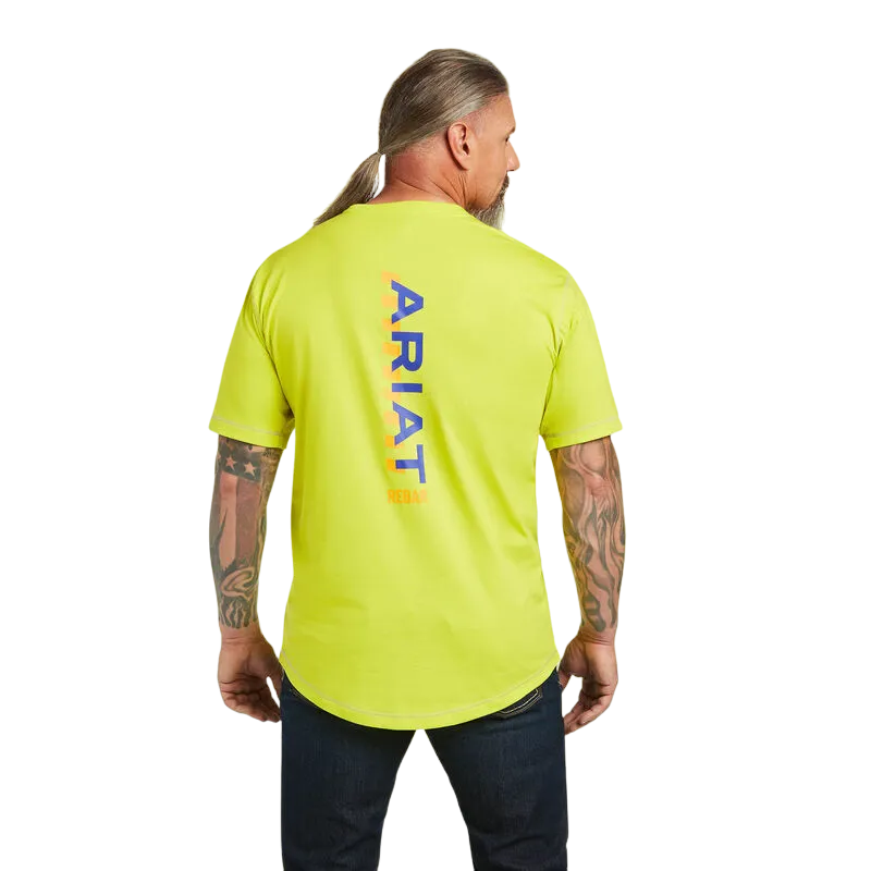 Arithtat Men's Yellow Rebar Workman Logo T-Shirt