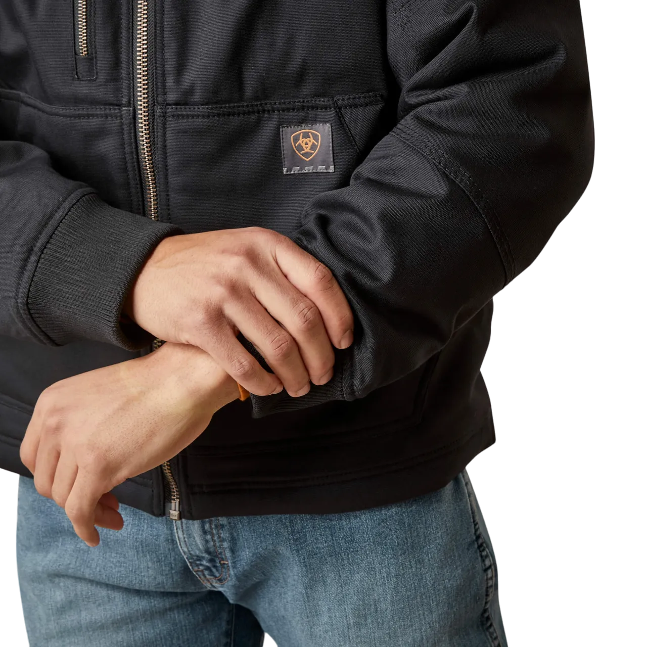 Arithtat Men's Black Rebar Stretch Canvas Bomber Jacket