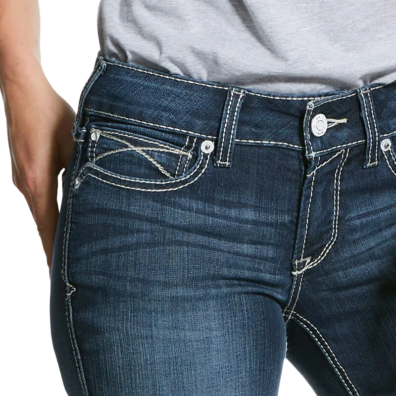 Arithtat Women's Real Mid Rise Arrow Fit Stretch Shayla Boot Cut Jean