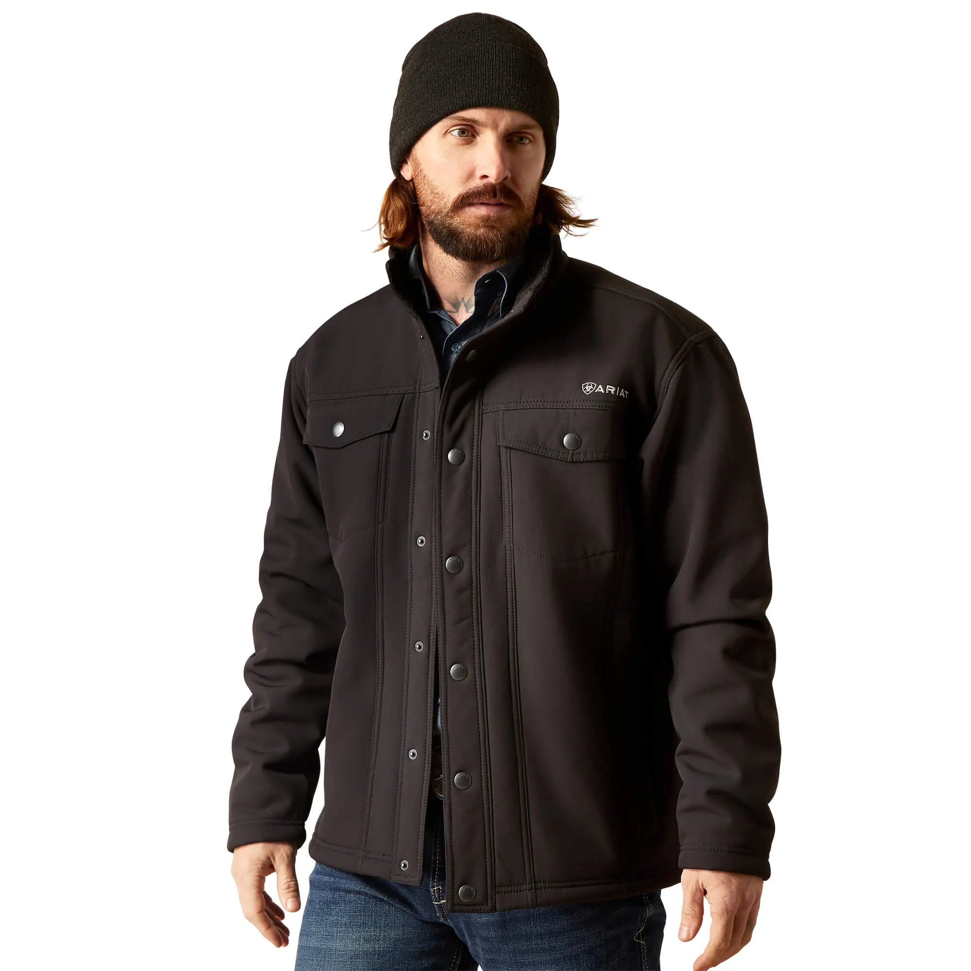 Arithtat Men's Vernon Black Sherpa Jacket