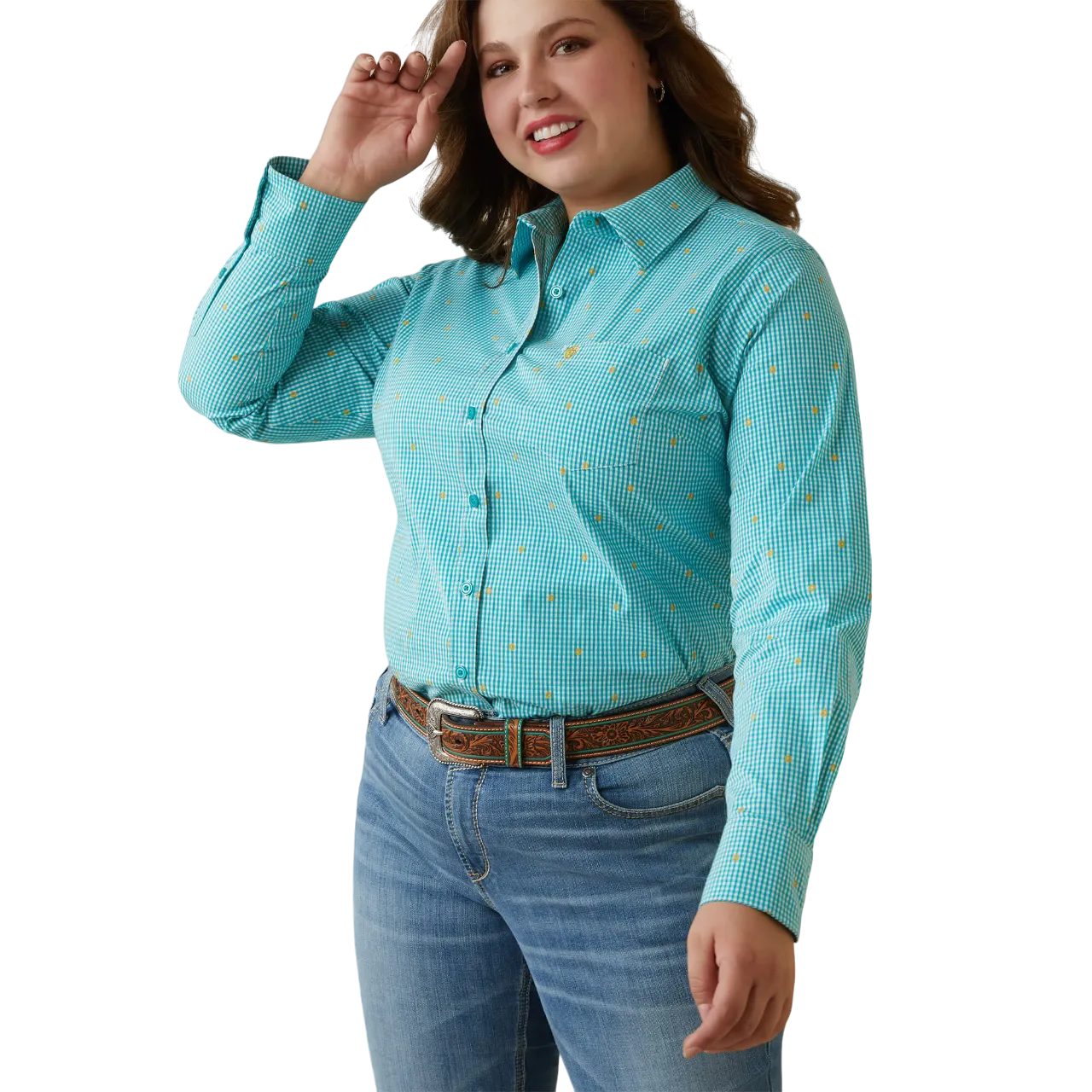Arithtat Women's Susanna Check Kirby Stretch Shirt