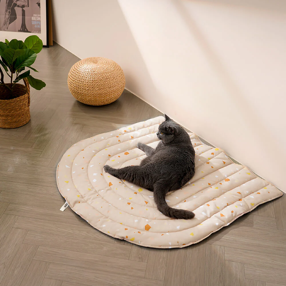 Geometric Elements Terrazzo Patterned Human Mat Dog Blanket