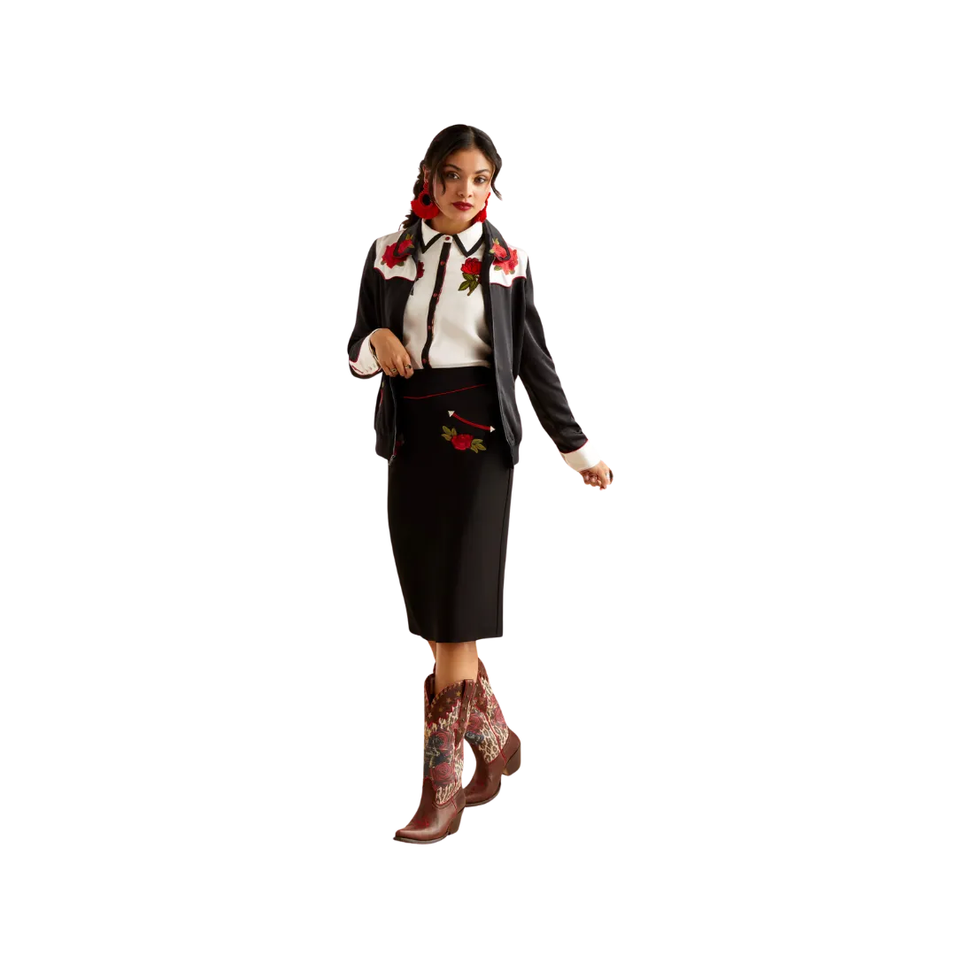 Arithtat Women's Bomber Rodeo Quincy Black Jacket