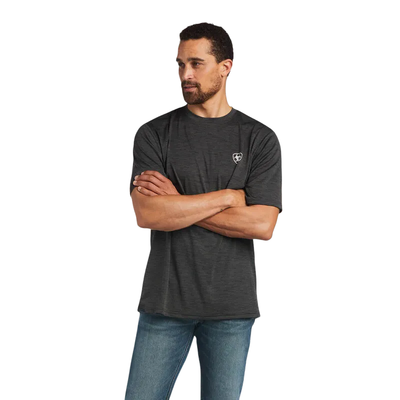 Arithtat Men's Charger Vertical Flag Tee Grey T-Shirt