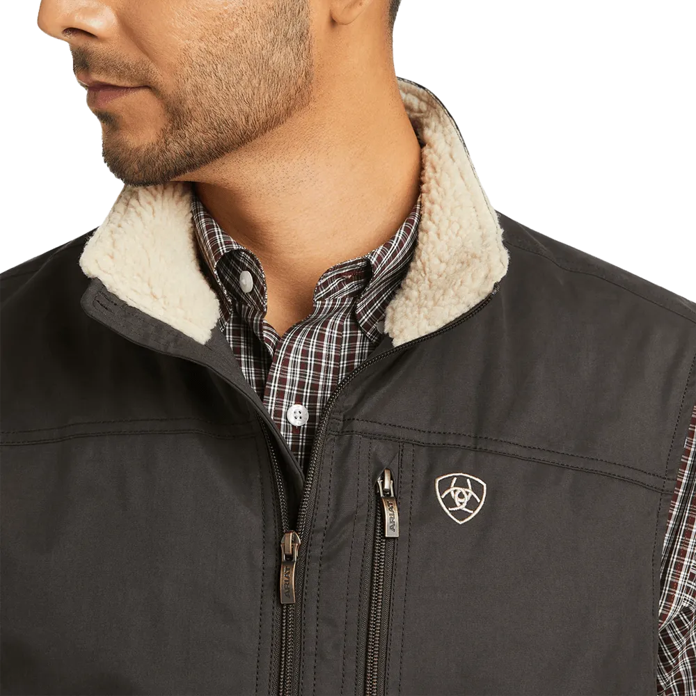 Arithtat Men's Grizzly Canvas Espresso Insulated Vest