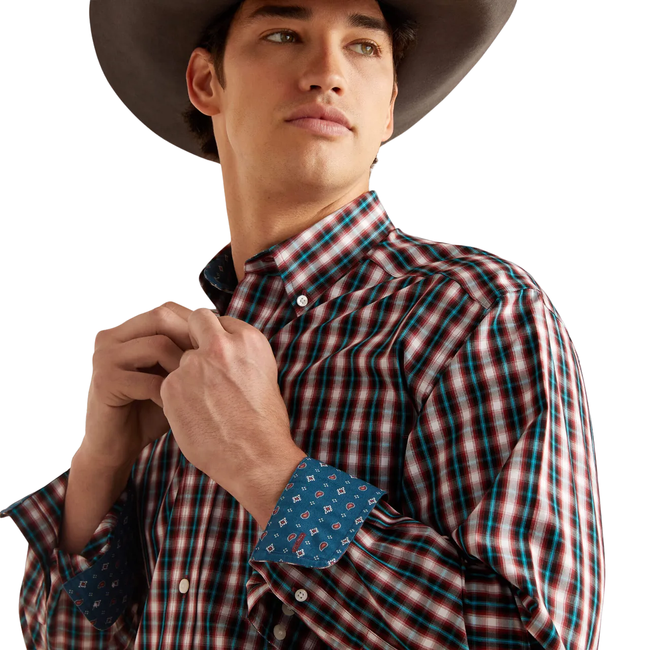 Arithtat Men's Wrinkle Free Gatlin Fitted Shirt