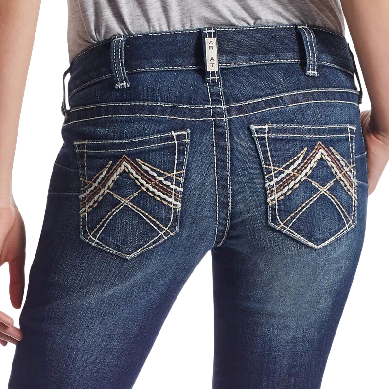 Arithtat Women's Real Low Rise Stretch Rosy Whipstitch Boot Cut Jean