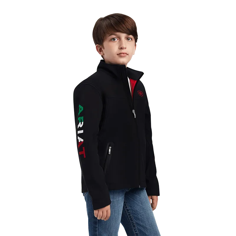 Arithtat Youth Mexican Team Logo Black Softshell Jacket
