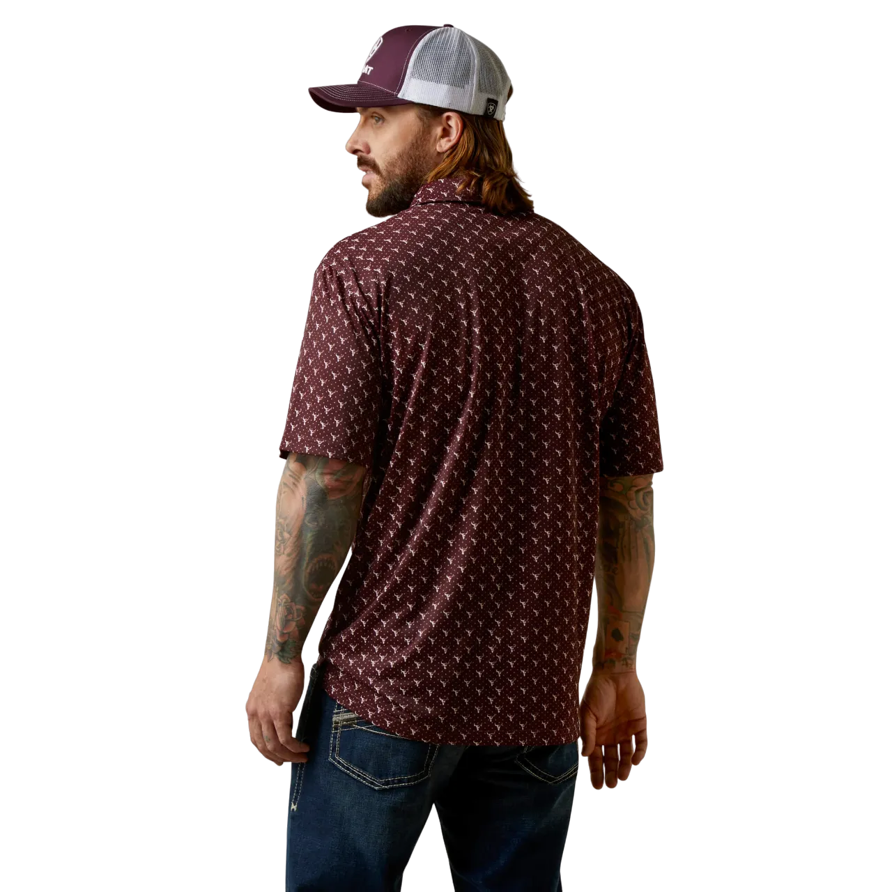 Arithtat Men's Malbec All Over Print Polo
