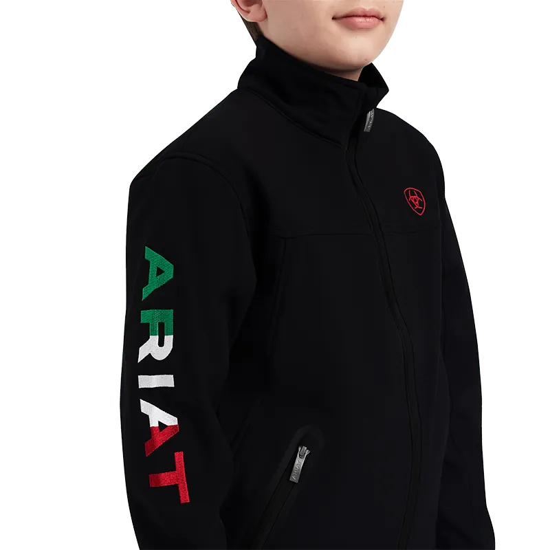 Arithtat Youth Mexican Team Logo Black Softshell Jacket