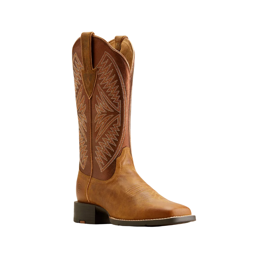 Arithtat Women's Round Up Ruidoso Western Pearliburnished Chestnut Boots