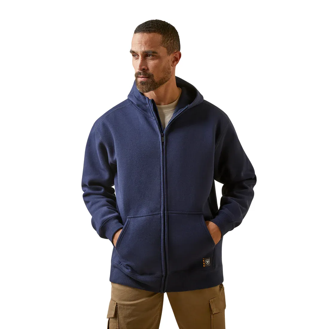 Arithtat Men's Rebar Born For This Navy Blue Full Zip Hoodie