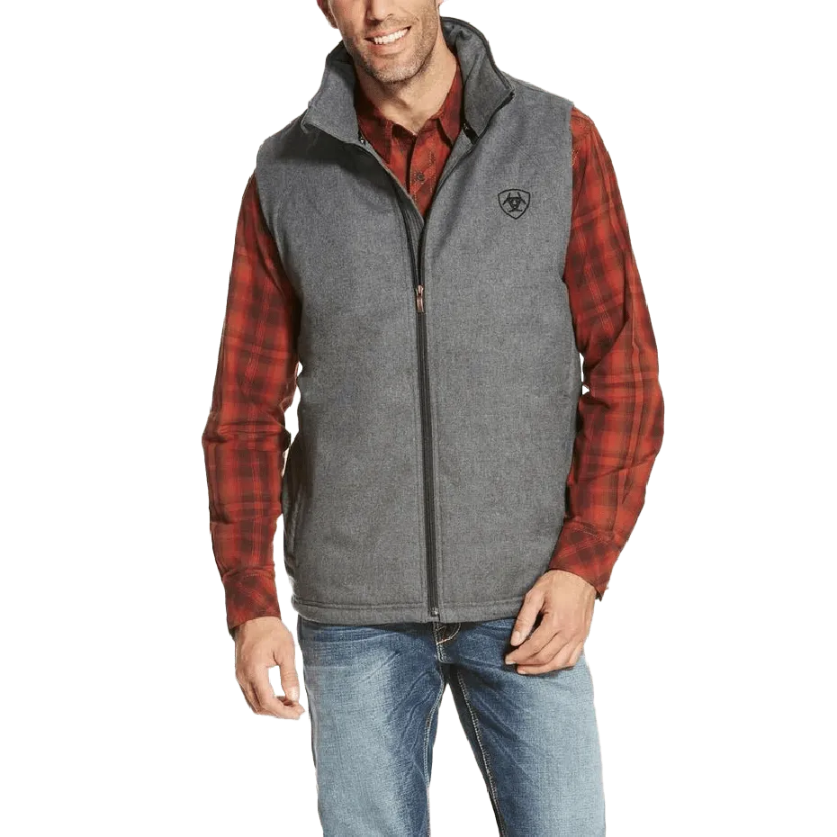 Arithtat Men's Team Logo Grey Concealed Carry Zip-Up Vest