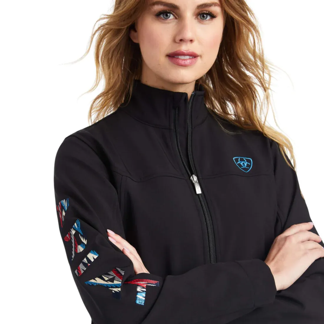 Arithtat Women's Chimayo Black Aztec Softshell Jacket