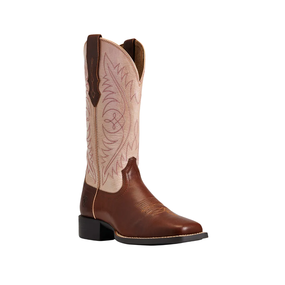 Arithtat Women's Round Up Wide Square Toe StretchFit Western Boot