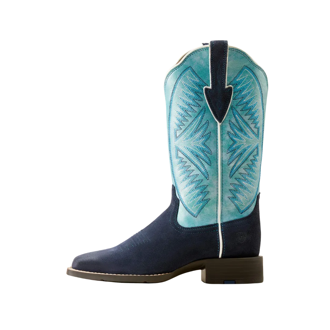Arithtat Women's Round Up Ruidoso Western Midnight In Marfa Roughoutcoastal Blue Boot