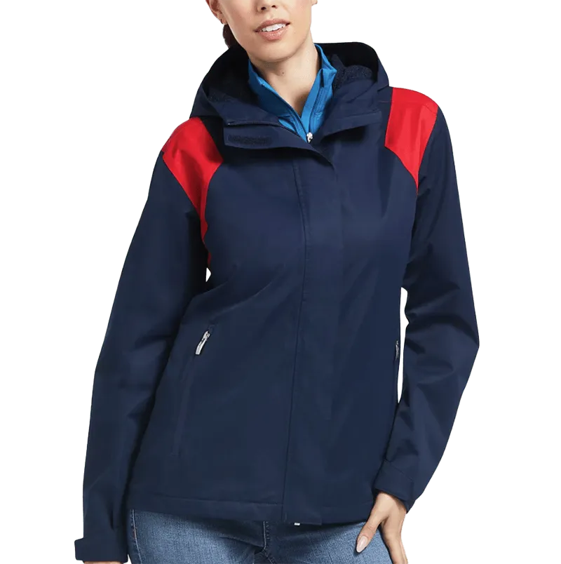 Arithtat Women's Spectator Navy and Red Waterproof Jacket